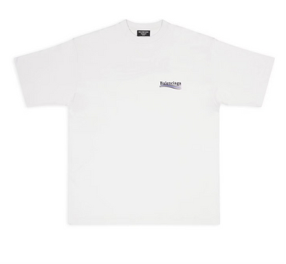 T-SHIRT BALENCIAGA POLITICAL CAMPAIGN FIT EN BLANC